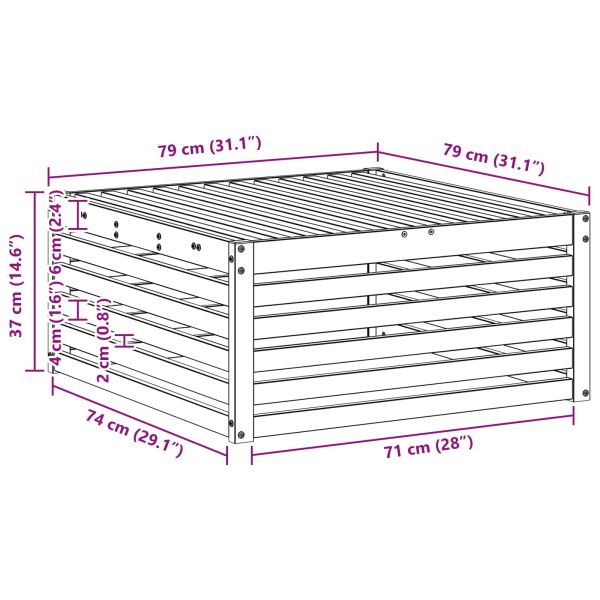 Външна табуретка Естествен 79 x 79 x 37 см