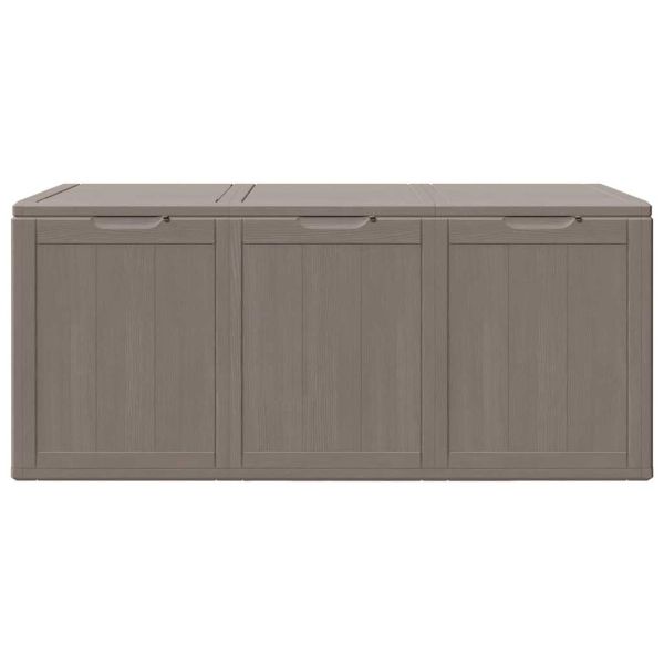 Градинска кутия за съхранение, 270 л, кафява, PP Дървен вид