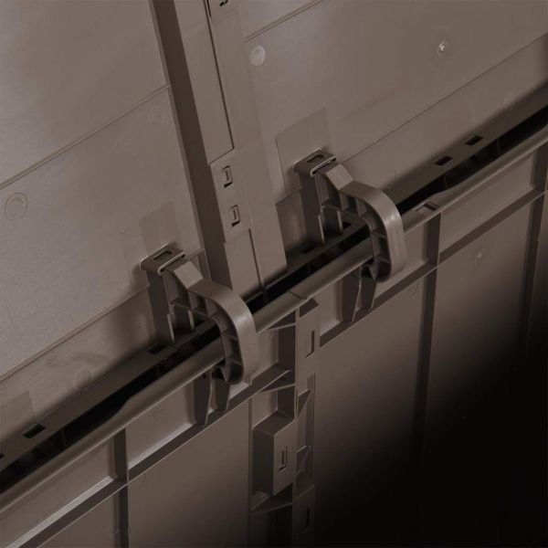 Градинска кутия за съхранение, 270 л, кафява, PP Дървен вид