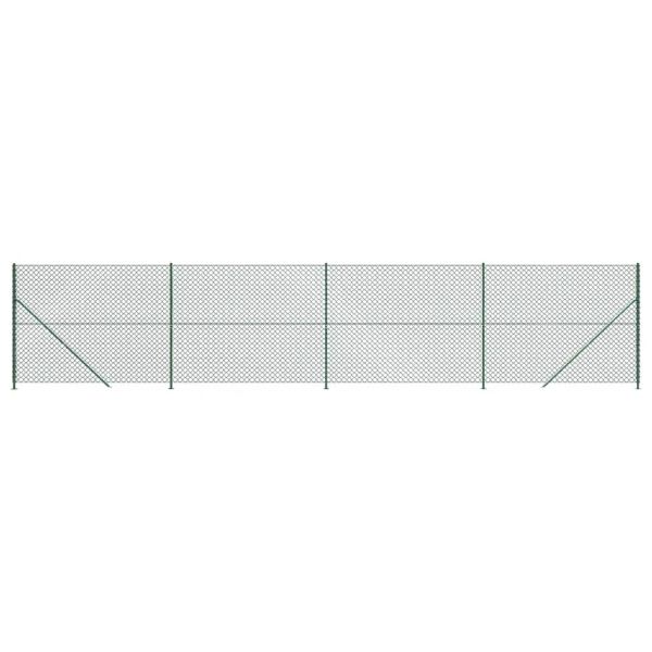 Плетена оградна мрежа с фланец, зелена, 1,8x10 м