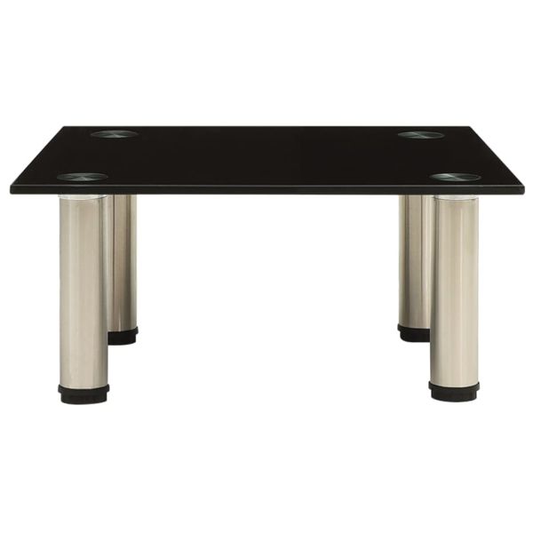 Поставка за телевизор, черна, 40x35x17 см, закалено стъкло