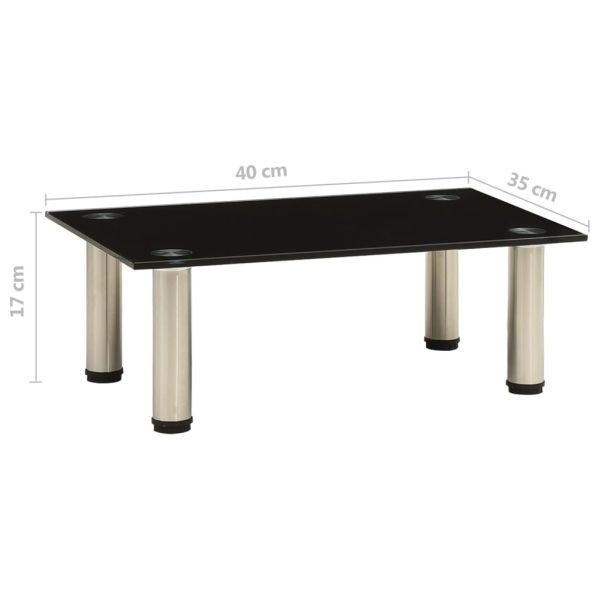 Поставка за телевизор, черна, 40x35x17 см, закалено стъкло