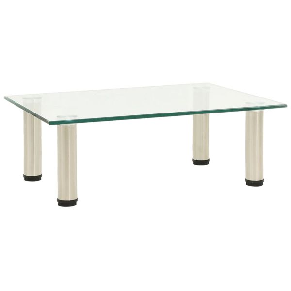 ТВ поставка, прозрачна, 40x35x17 см, закалено стъкло