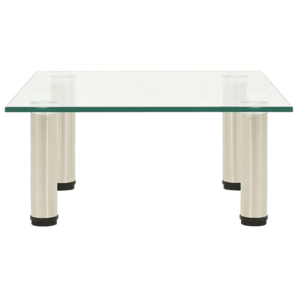 ТВ поставка, прозрачна, 40x35x17 см, закалено стъкло