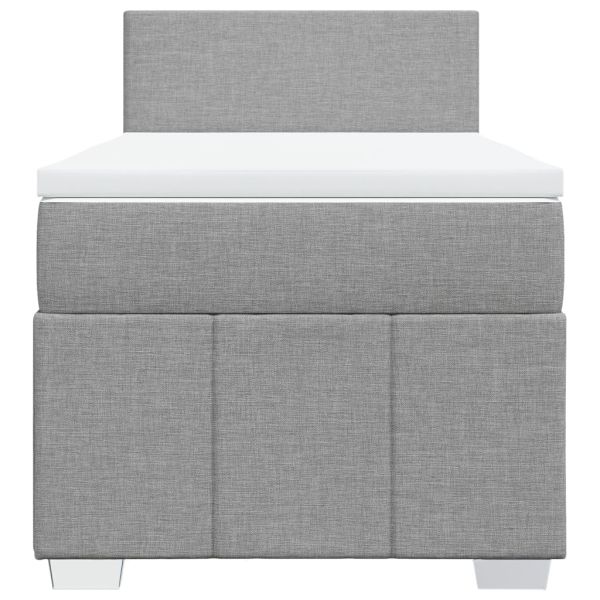 Боксспринг легло с матрак, светлосиво, 90x200 см, плат