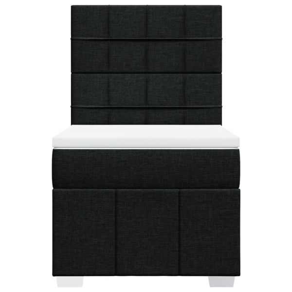 Боксспринг легло с матрак, черно, 100x200 см, плат