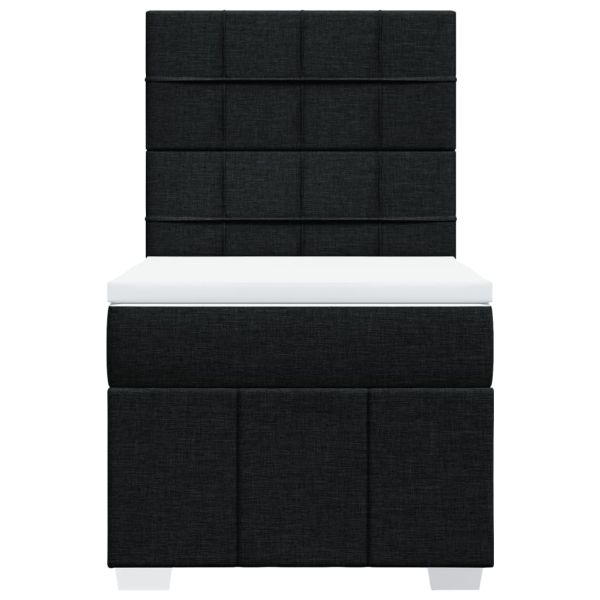 Боксспринг легло с матрак, черно, 100x200 см, плат