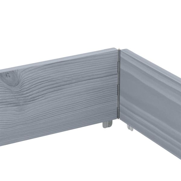 Градинска кашпа, сив, 150x100 см, борова дървесина масив