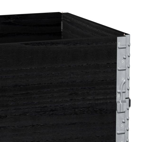Градинска кашпа, черен, 100x50 см, борова дървесина масив