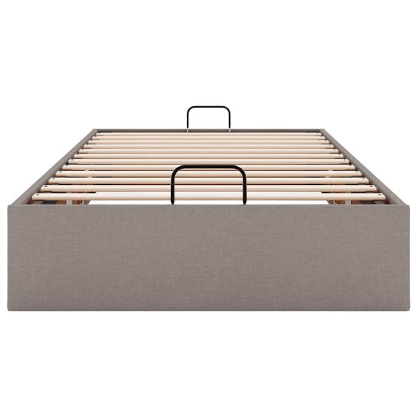 Османска рамка за легло без матрак, таупе, 100x200 см, плат