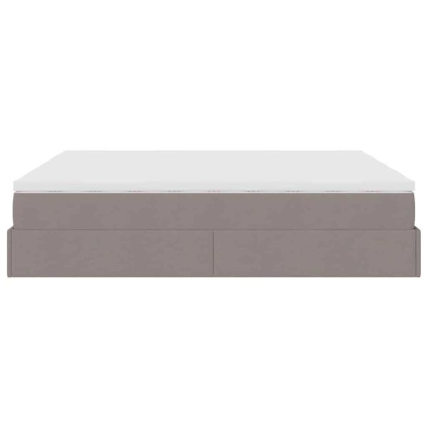 Османска легло с матраци, таупе, 200x200 см, плат