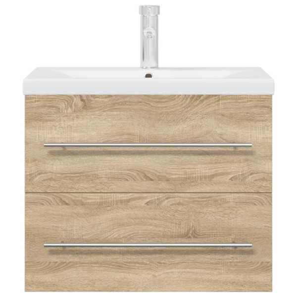 Комплект мебели за баня от 2 части, дъб сонома, инженерно дърво