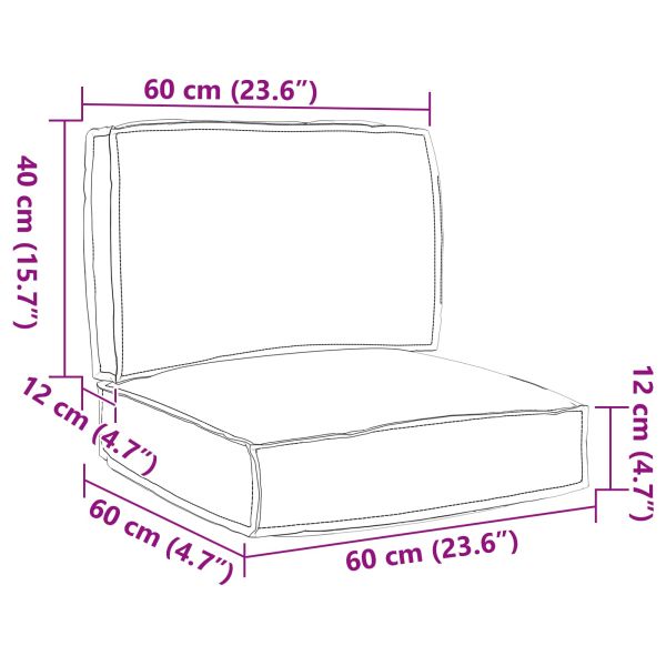 Комплект възглавници за палет 2 pcs Антрацит Оксфордска тъкан