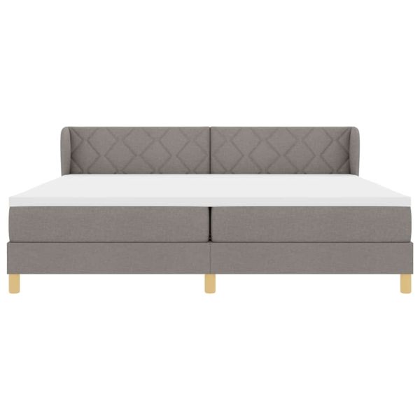 Легло с пружинирана основа с матрак Таупе 200 x 200 cm текстил