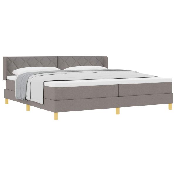 Легло с пружинирана основа с матрак Таупе 200 x 200 cm текстил