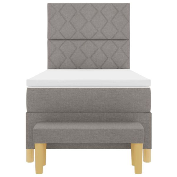 Легло с пружинирана основа с матрак Таупе 100 x 200 cm текстил