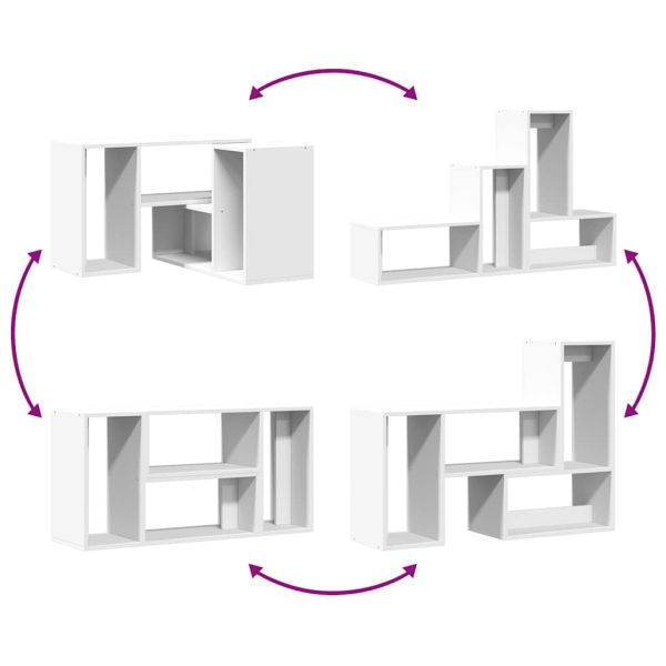 ТВ шкафове, 2 бр, бели, 75x30x50 см, инженерно дърво