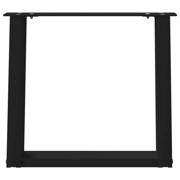 Крака за масичка за кафе, U-образни, 2 бр., черни, 50 x (42-43) см, стомана