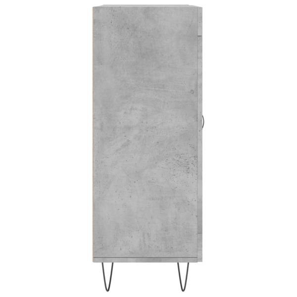 Сайдборд, бетонно сив, 69,5x34x90 см, инженерно дърво