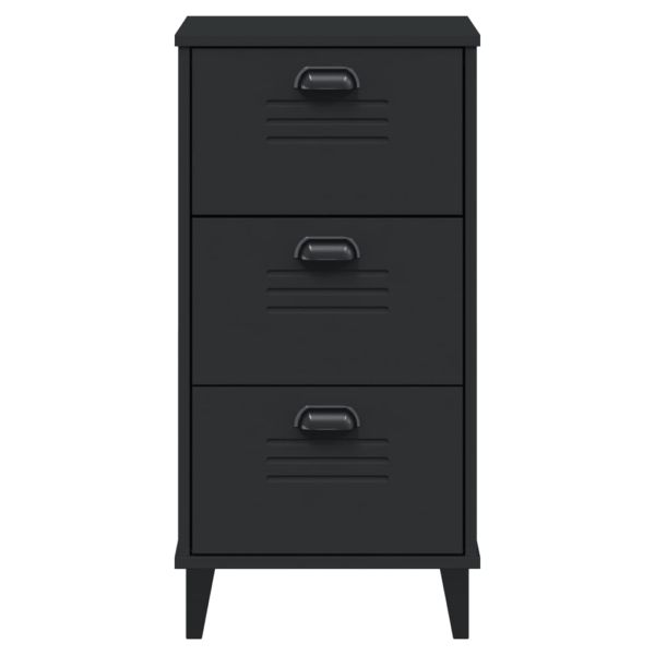 Нощно шкафче VIKEN, черно, инженерно дърво