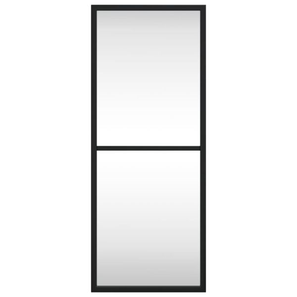 Стенно огледало, черно, 20x50 см, правоъгълно, желязо