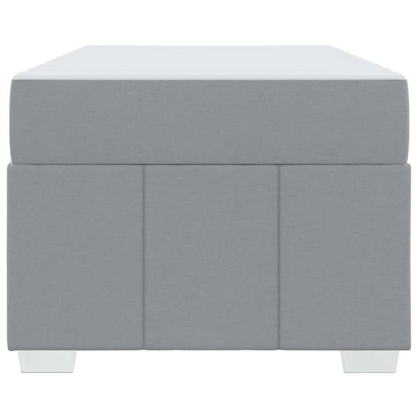 Рамка за легло с матрак Светлосиво 90 x 200 cm текстил