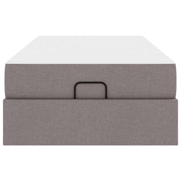 Рамка за легло с матрак с матрак 2 pcs Таупе текстил