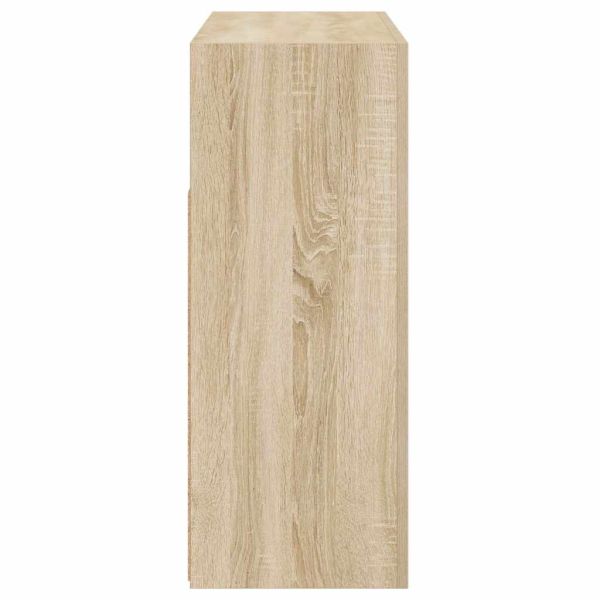 Сайдборд с LED светлини, сонома дъб, 115,5x30x75 см