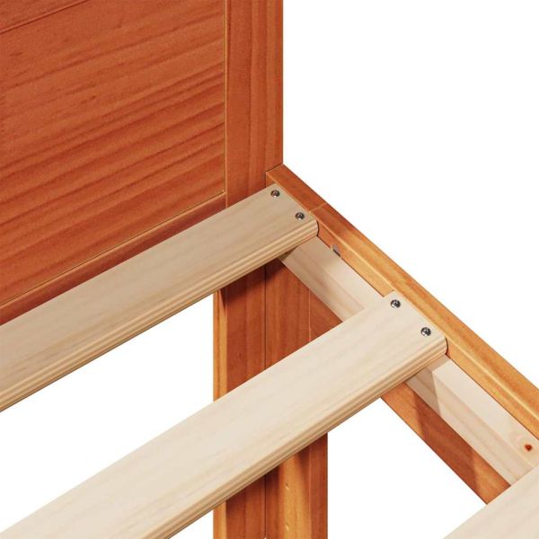 Рамка за легло без матрак, восъчнокафяв, 160x200 см, бор масив