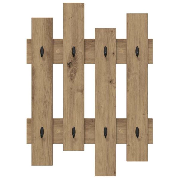 Стенен закачалка за палта Дъб 60 x 3 x 82 см Инженерно дърво