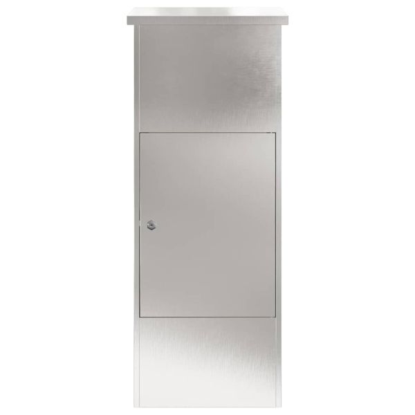 Пощенска кутия за пратки с врата Сребрист 44,5 x 29 x 110,5 см