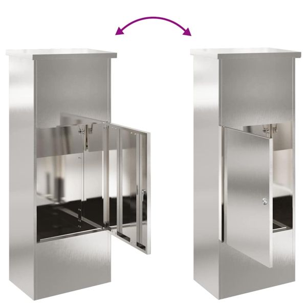 Пощенска кутия за пратки с врата Сребрист 44,5 x 29 x 110,5 см