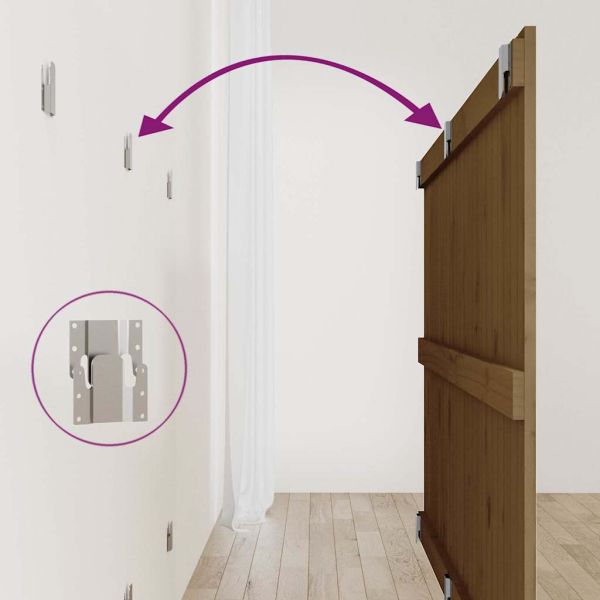 Стенна табла за спалня, меденокафява, 159,5x3x90 см, бор масив