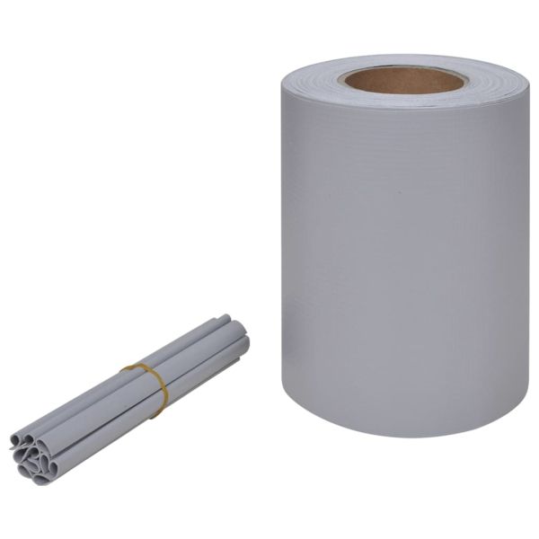 Градински параван за уединение, PVC, 70x0,19 м, светлосив