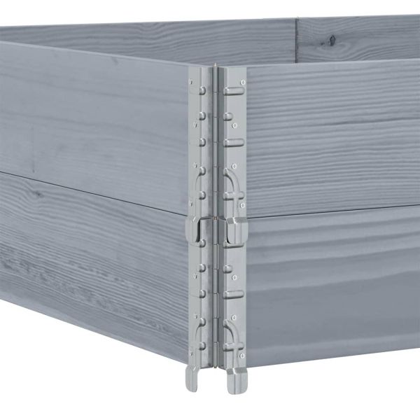 Палетни страници, сив, 2 бр, 150x100 см, борова дървесина масив