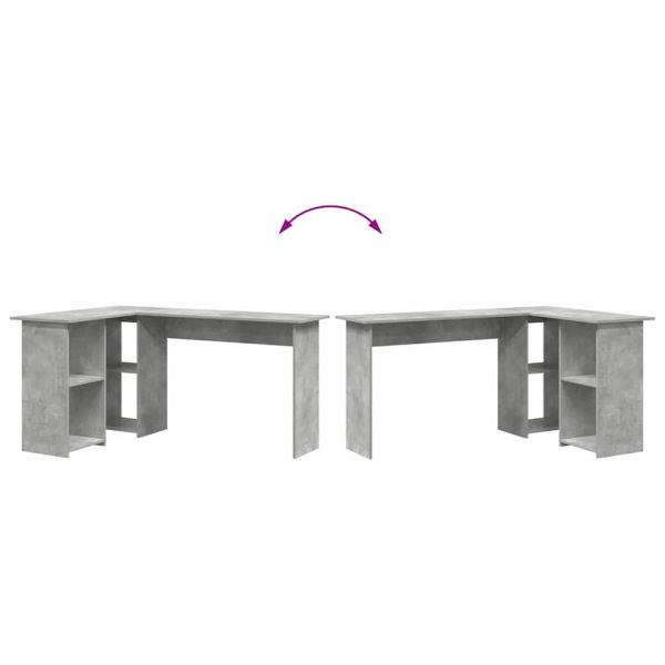 Бюро с рафт Циментено сиво 142 x 102 x 73 см Инженерно дърво