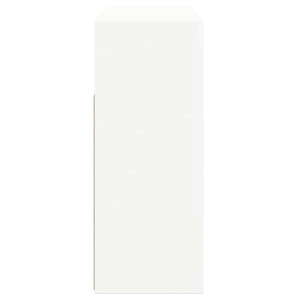 Сайдборд с LED светлини, бял, 80x35x75 см