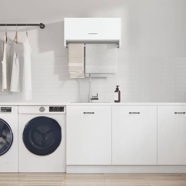 Гардероб, бял гланц, 70x32,5x35 см, инженерно дърво