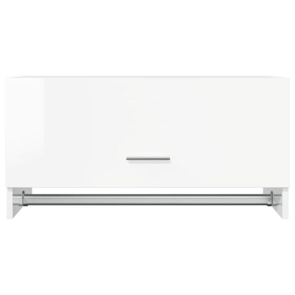 Гардероб, бял гланц, 70x32,5x35 см, инженерно дърво