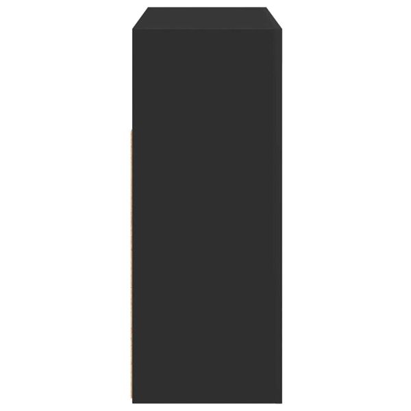 Сайдборд с LED светлини, черен, 115,5x30x75 см