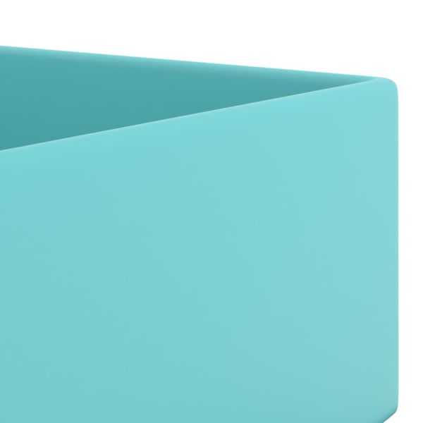 Мивка за баня с преливник, керамична, светлозелена