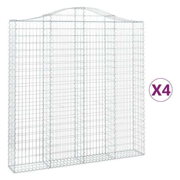 Габионни кошници арка 4 бр 200x30x200/220 см поцинковано желязо