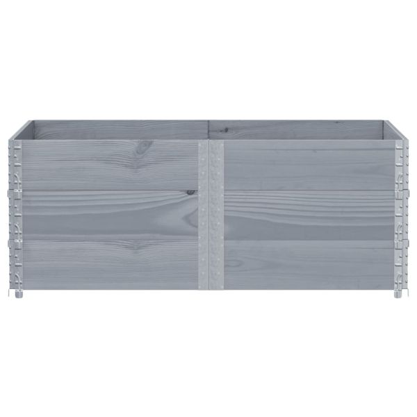 Палетни страници, сив, 3 бр, 150x100 см, борова дървесина масив