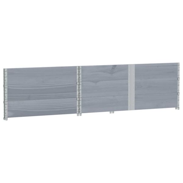 Палетни страници, сив, 3 бр, 150x100 см, борова дървесина масив