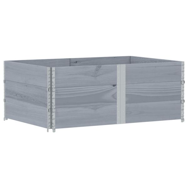 Градинска кашпа, сив, 150x100 см, борова дървесина масив