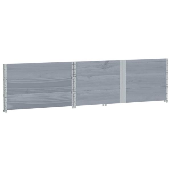 Градинска кашпа, сив, 150x100 см, борова дървесина масив