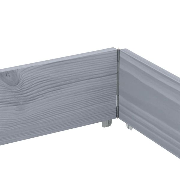 Градинска кашпа, сив, 150x100 см, борова дървесина масив