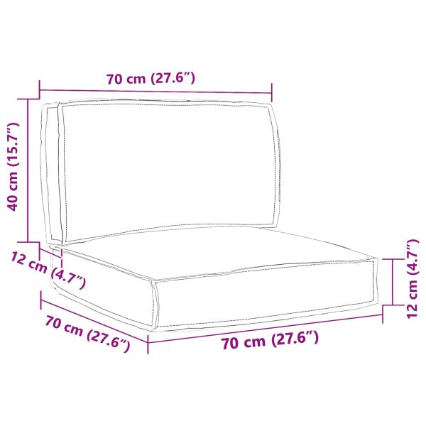 Комплект възглавници за палет 2 pcs Виненочервен
