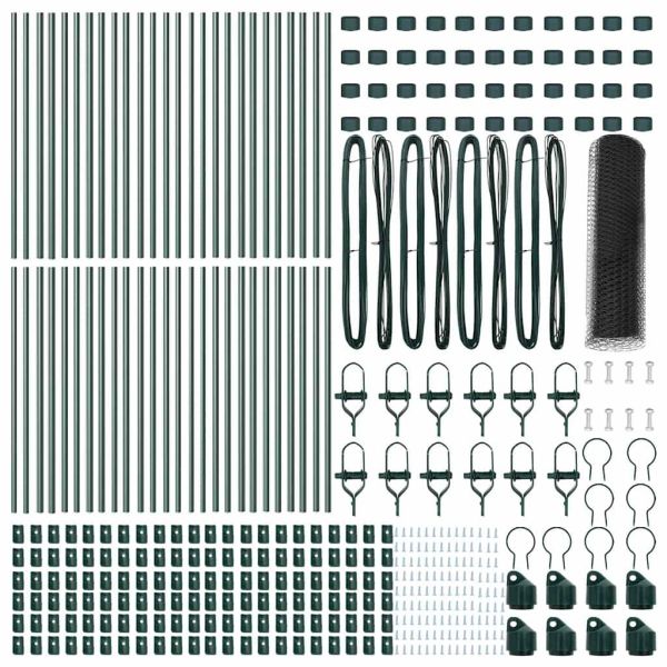 Стълб за ограда. Сив 100 х 0,5 м Стомана и PVC