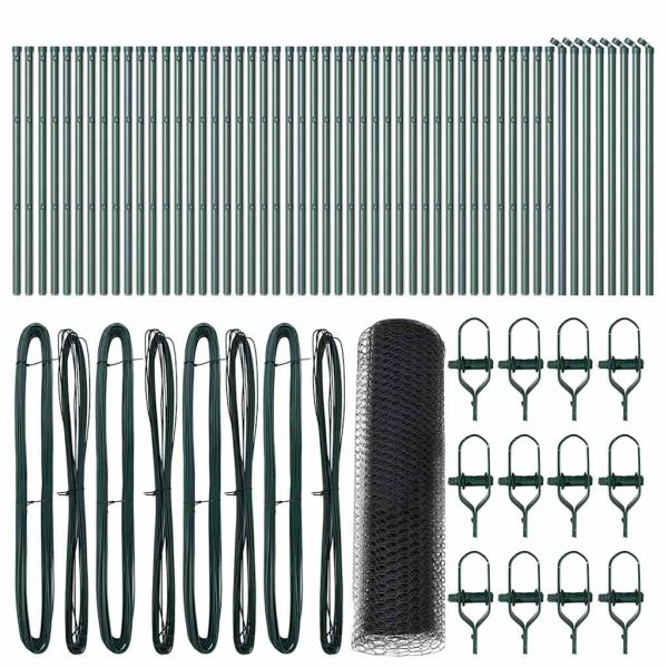 Стълб за ограда. Сив 100 х 0,5 м Стомана и PVC